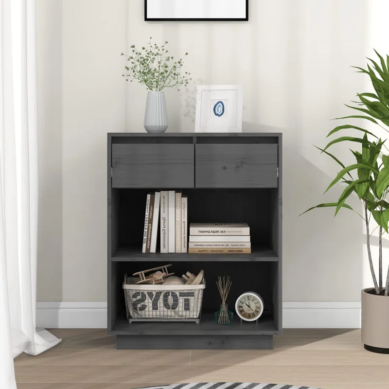 Solid Pine Wood Console Cabinet with Drawers